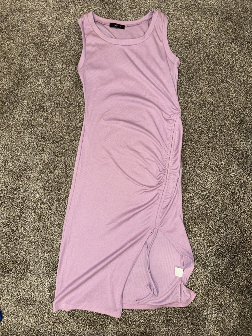 Lilac Ruched Midi Dress